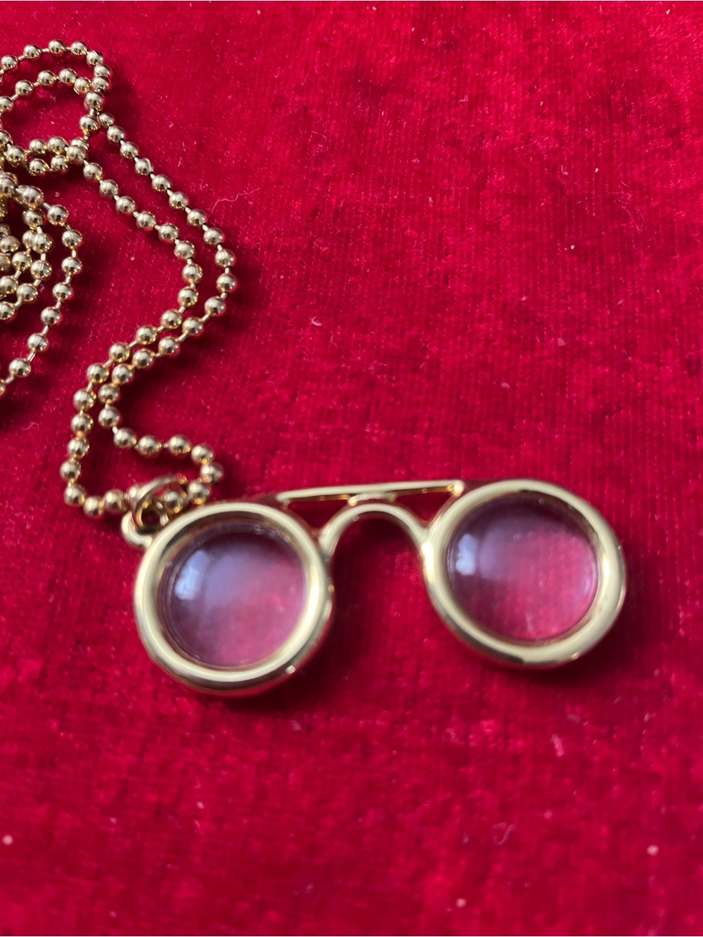 Gold-Tone eye glass Pendant Necklace - Unbranded